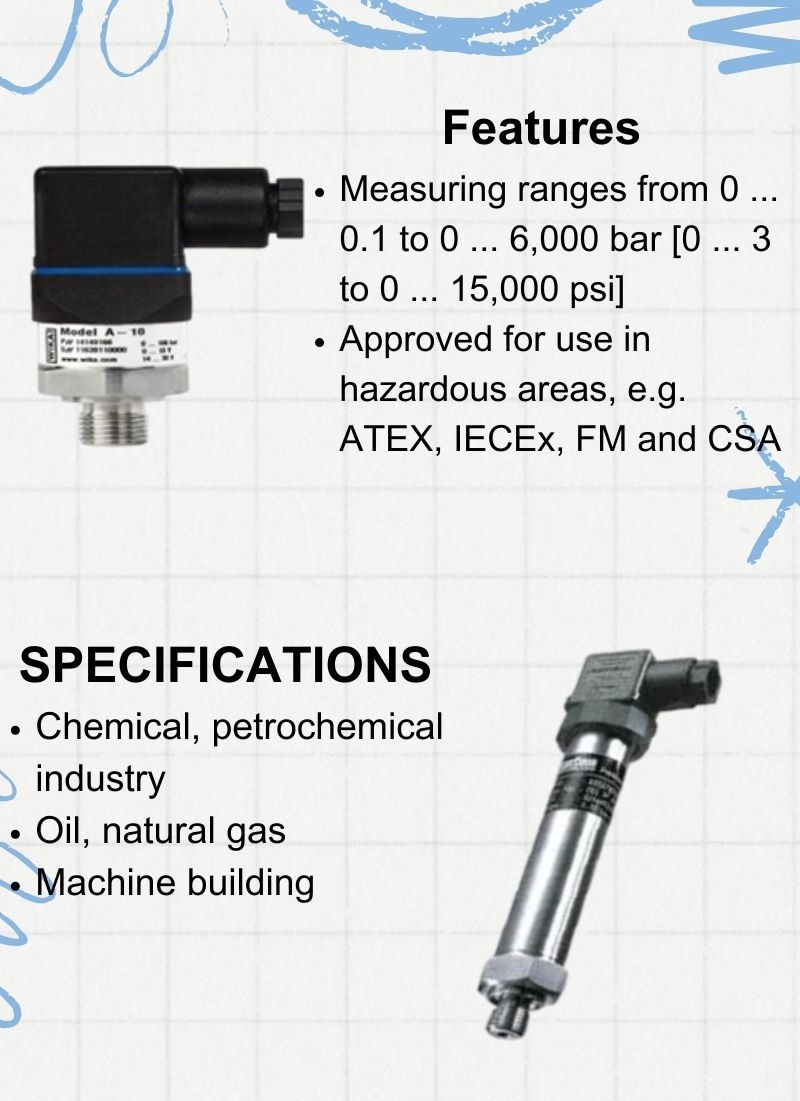مشخصات و ویژگی های ترانسمیتر فشار ضد انفجار IS3 ویکا