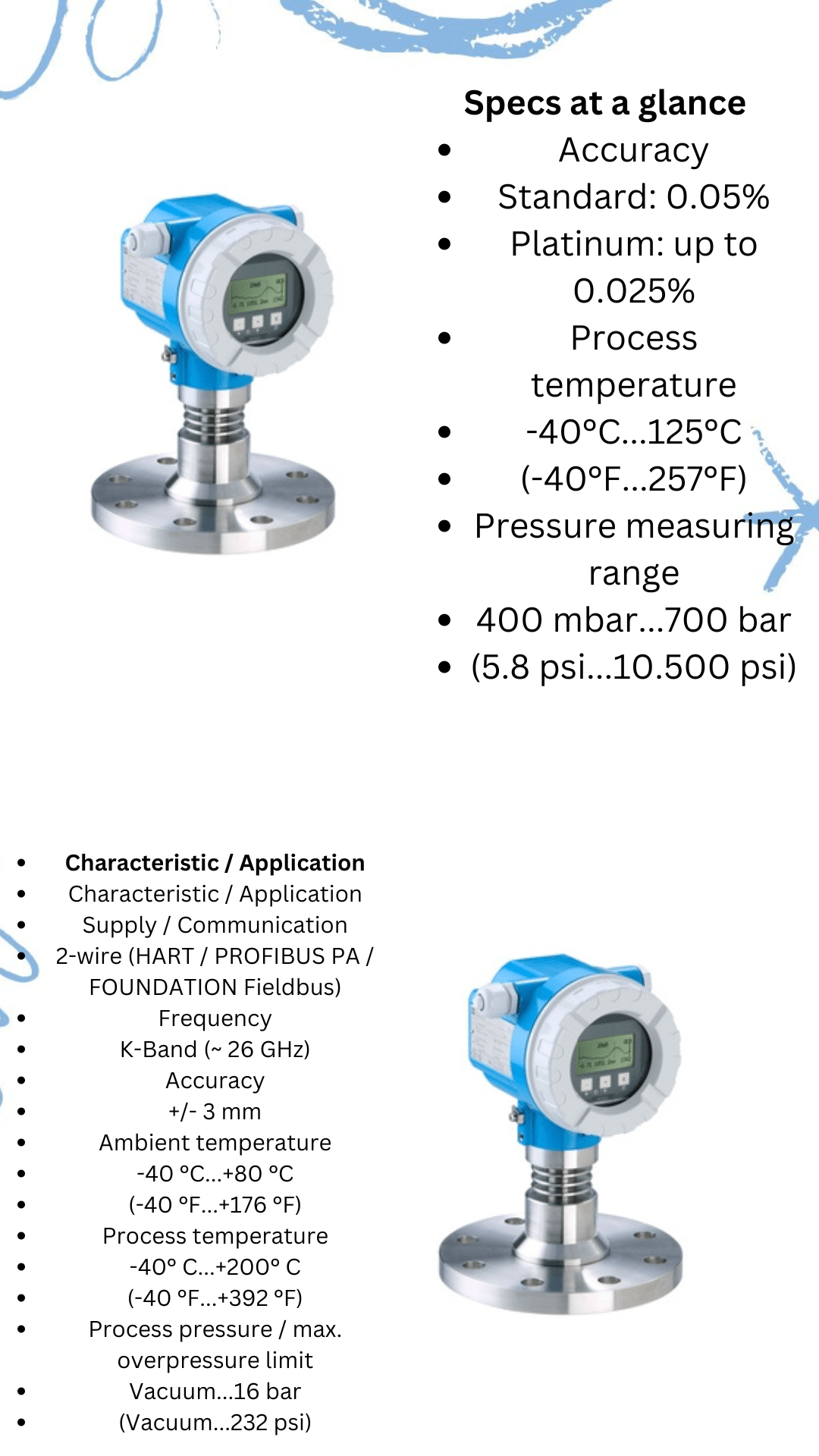 اینفوگرافیک FMR245 radar transmitter enderss hauser